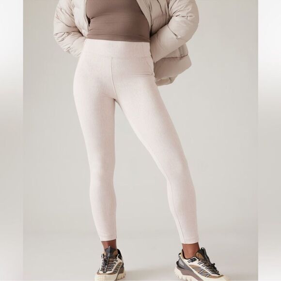 Athleta Pants - NEW Athleta Delancey Skyline Textured Tight Cream Braiden Texture Women’s Size S
